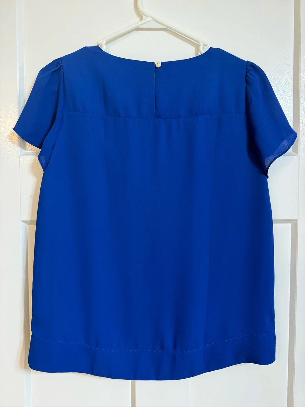 J. Crew Royal Blue Flutter Sleeve Blouse